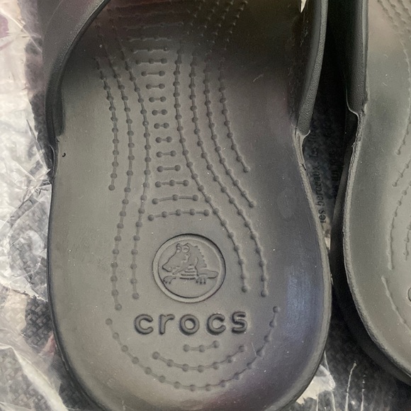 CROCS | Shoes | New Crocs Sexi Flip Black Sandals | Poshmark